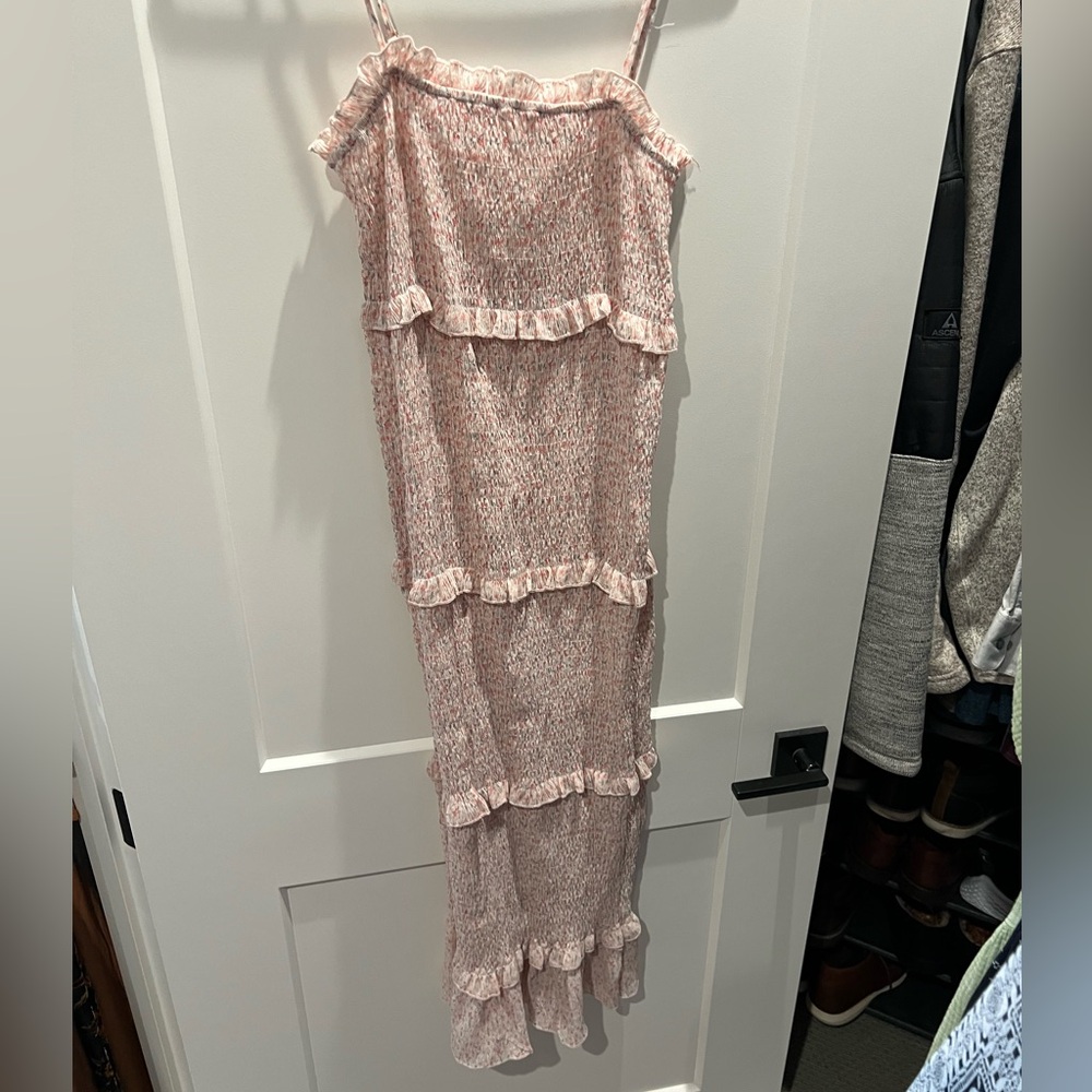 Mable Smocked Midi Pink Dress